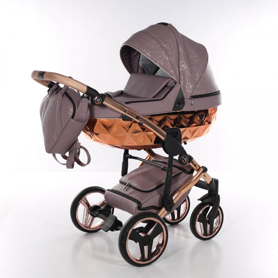 Junama Diamond Heart Eco Kombi-Kinderwagen PurpleDoveHeart