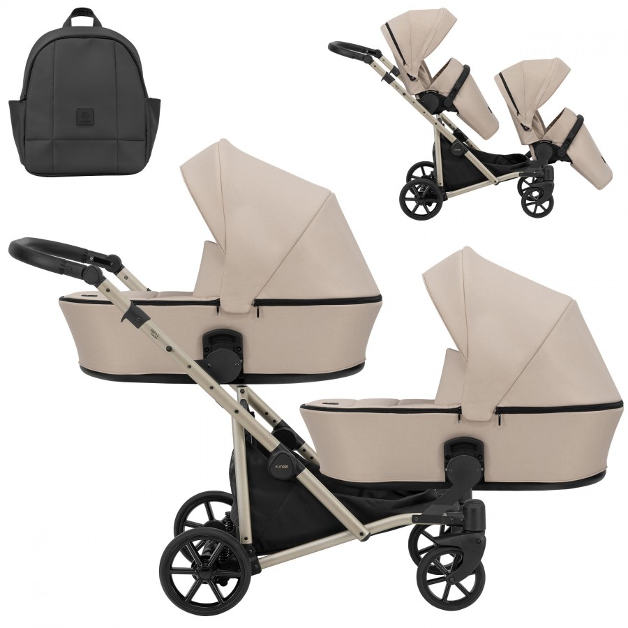 Kinderwagen Kunert Brav Champagner | Creme | 2in1 (2x Babywanne, Sportsitz)