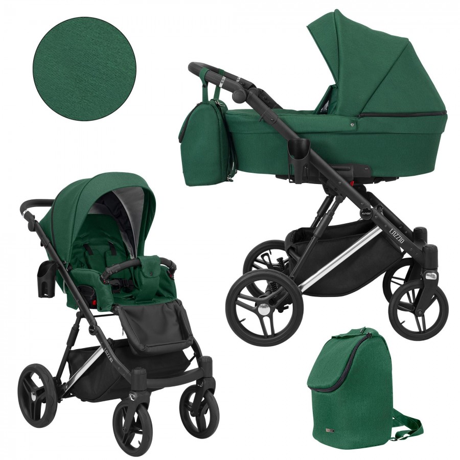 Kinderwagen Kunert Lazzio Premium Silber | Grün | 2 in 1 (Babywanne + Buggy)