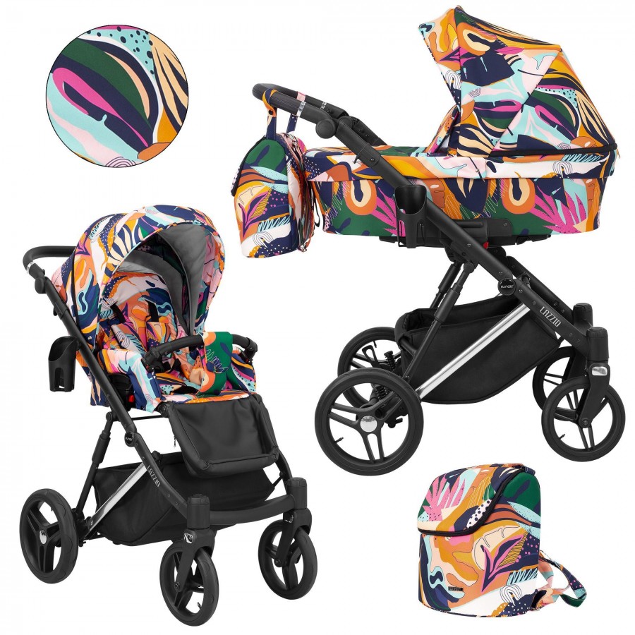 Kinderwagen Kunert Lazzio Premium Silber | Bunt | 2 in 1 (Babywanne + Buggy)