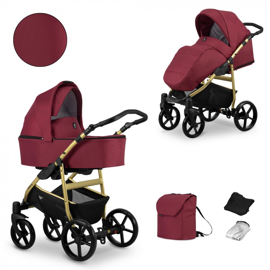 Kinderwagen Kunert Mata Gold | Burgund | 2 in 1 (Babywanne + Buggy)