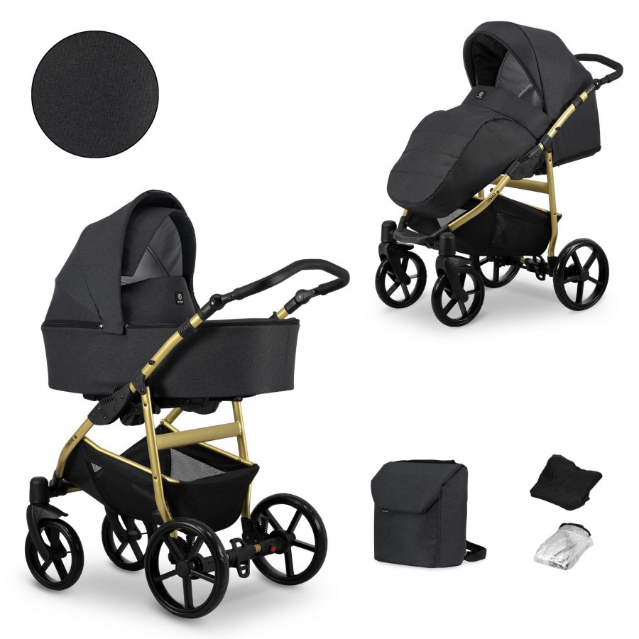 Kinderwagen Kunert Mata Gold | Graphit | 2 in 1 (Babywanne + Buggy)