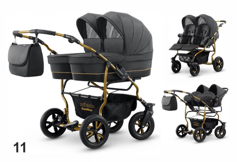 Mikado Duet Goldstar Zwillingskinderwagen Geschwisterwagen 11