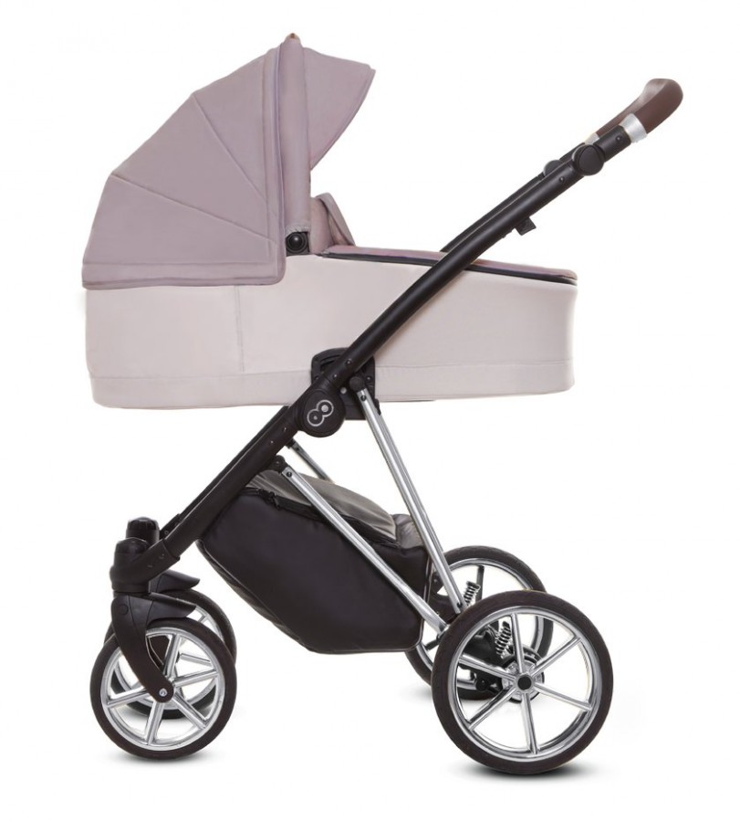 Babyactive Musse Ultra Kombi-Kinderwagen | 2 in 1 (Babywanne + Buggy) | 3 in 1 mit Babyschale (Autositz) | 4 in 1 mit Babyschale und Isofix Station | Pastell | Rahmenfarbe: Silber
