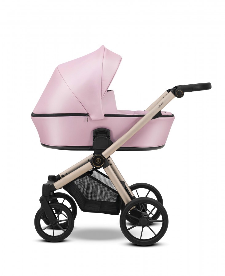 Kinderwagen Kunert Brav Champagner​ | Babyrosa Lederimitat | 2 in 1 (Babywanne + Buggy)