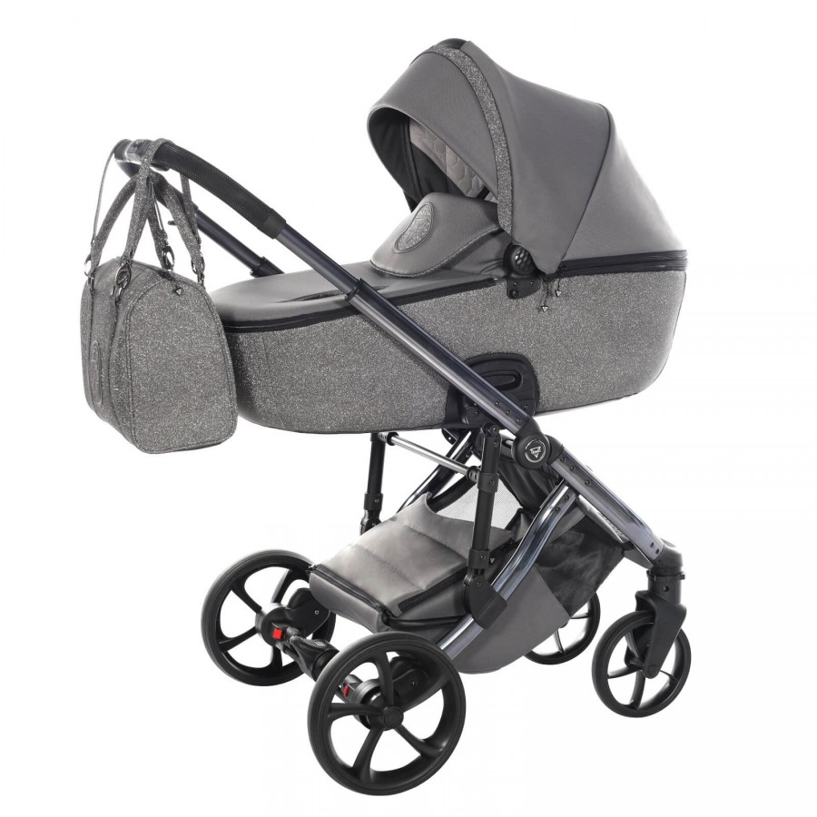 Junama Glitter V3 Kombi-Kinderwagen Set Graphite