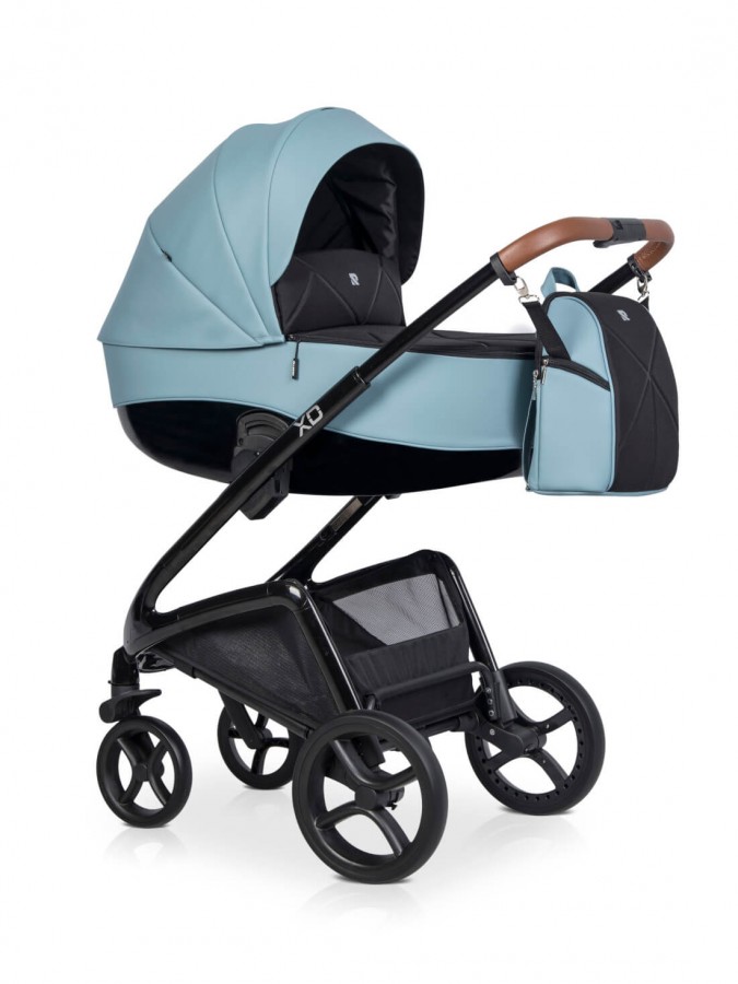 Riko XD Black Edition Kombi-Kinderwagen Kristall Blau