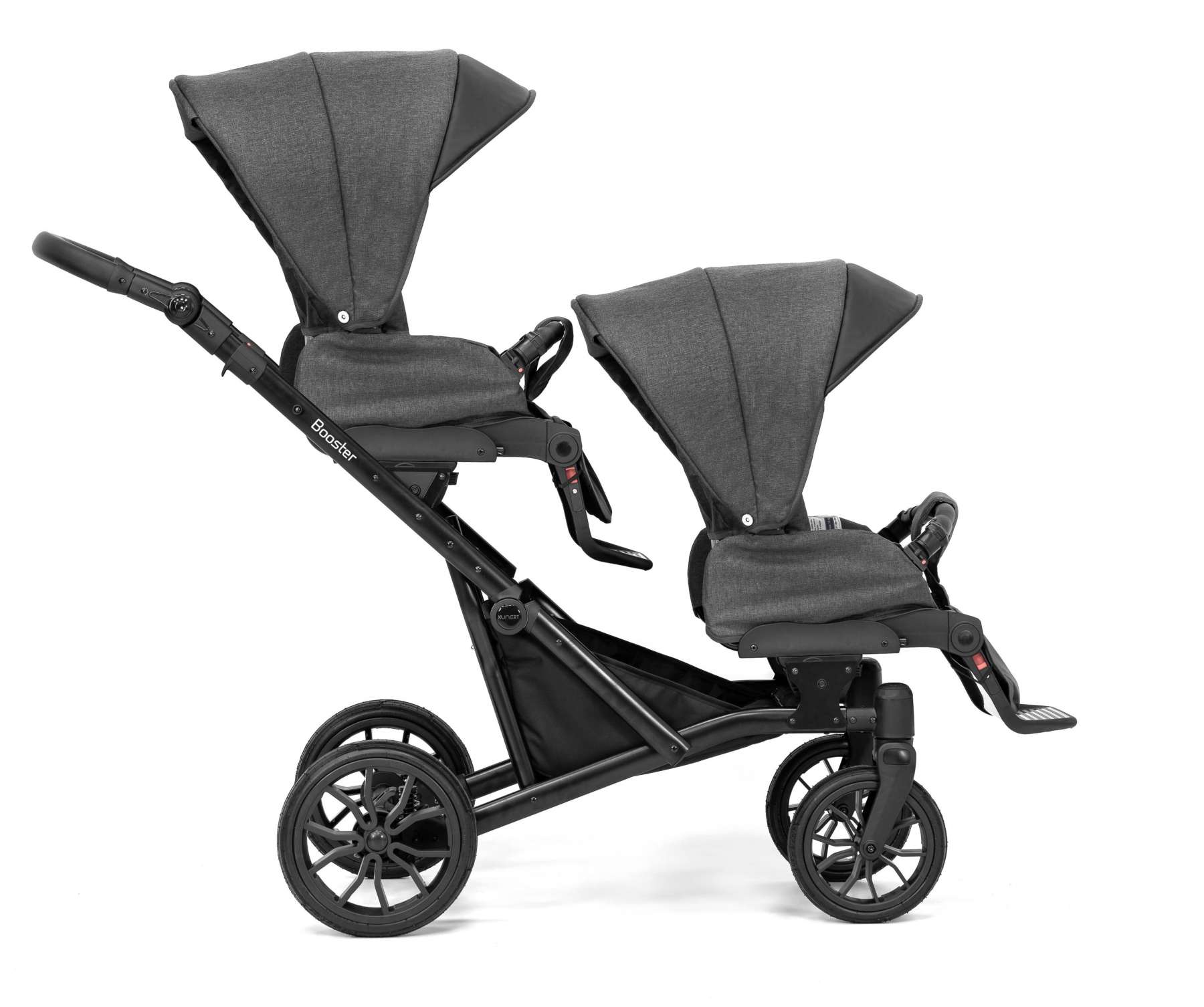 Kinderwagen Fr Zwillinge KUNERT BOOSTER 2in1 Zwillingskinderwagen   Komplettset Mit Babywanne & Sportaufsatz, Graphit, EN 1888-zertifiziert  BOOSTER 2in1 Kinderwagen
