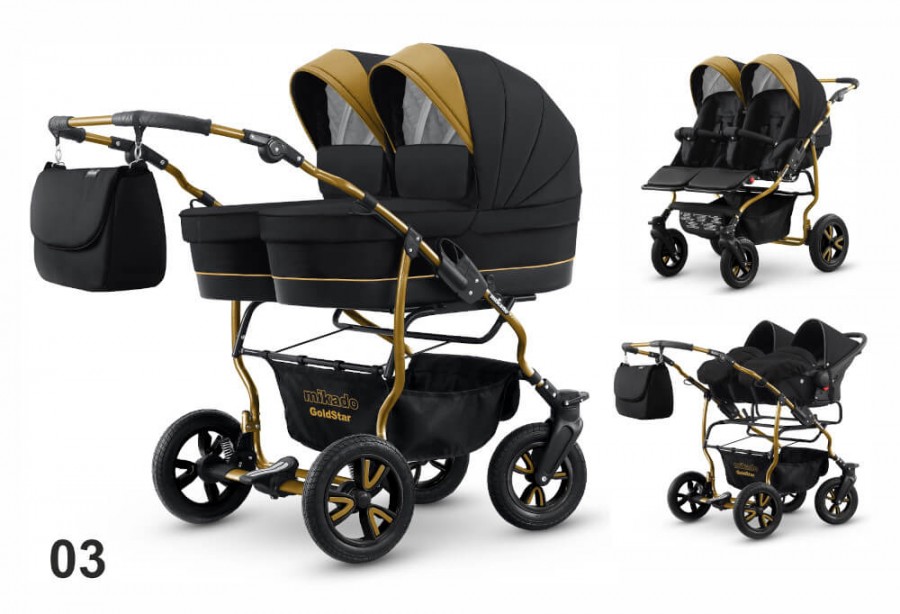 Mikado Duet Goldstar Zwillingskinderwagen Geschwisterwagen 03