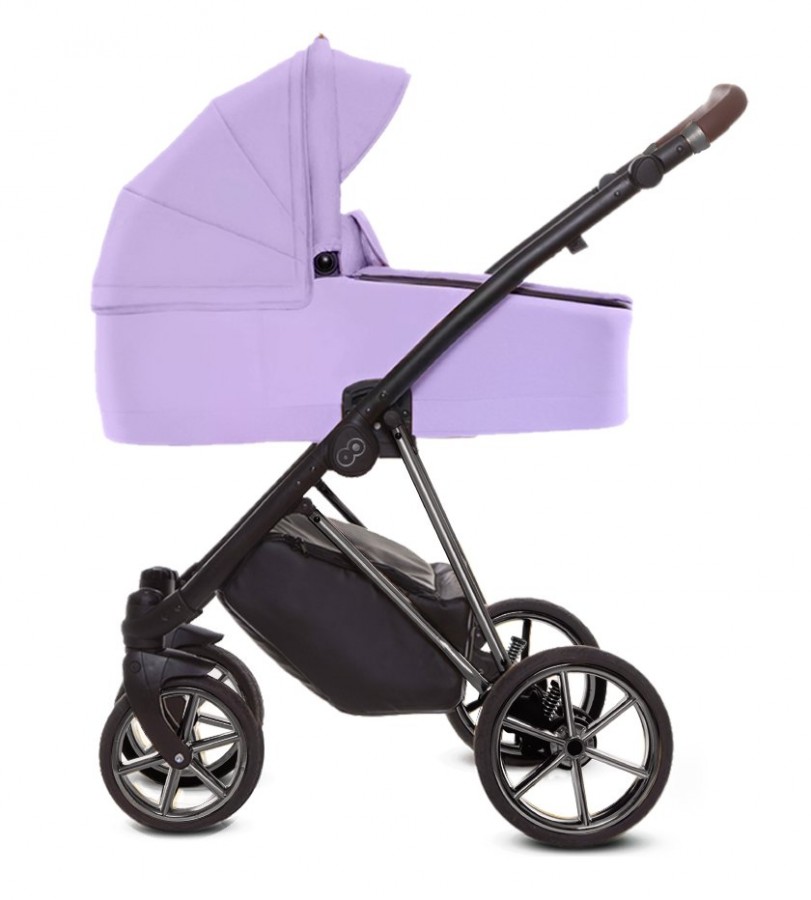 Babyactive Musse Ultra Kombi-Kinderwagen | 2 in 1 (Babywanne + Buggy) | 3 in 1 mit Babyschale (Autositz) | 4 in 1 mit Babyschale und Isofix Station | Flieder | Rahmenfarbe: Chrom
