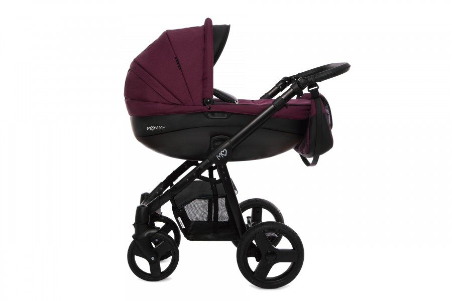 Babyactive Mommy Classic Kombi-Kinderwagen | 2 in 1 (Babywanne + Buggy) | 3 in 1 mit Babyschale (Autositz) | 4 in 1 mit Babyschale und Isofix Station | Pflaume