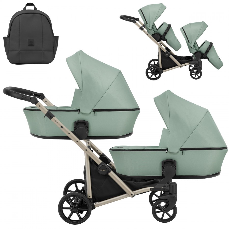Kinderwagen Kunert Brav Champagner | Mint | 2in1 (2x Babywanne, Sportsitz)