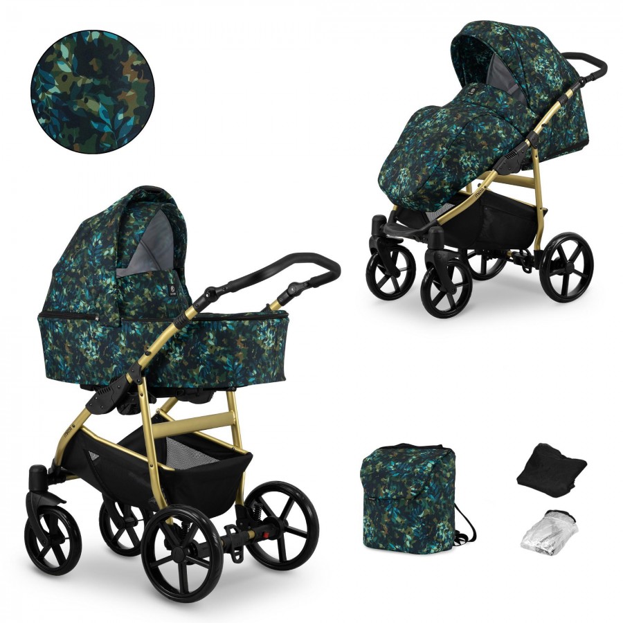 Kinderwagen Kunert Mata Gold | Blätter | 2 in 1 (Babywanne + Buggy)
