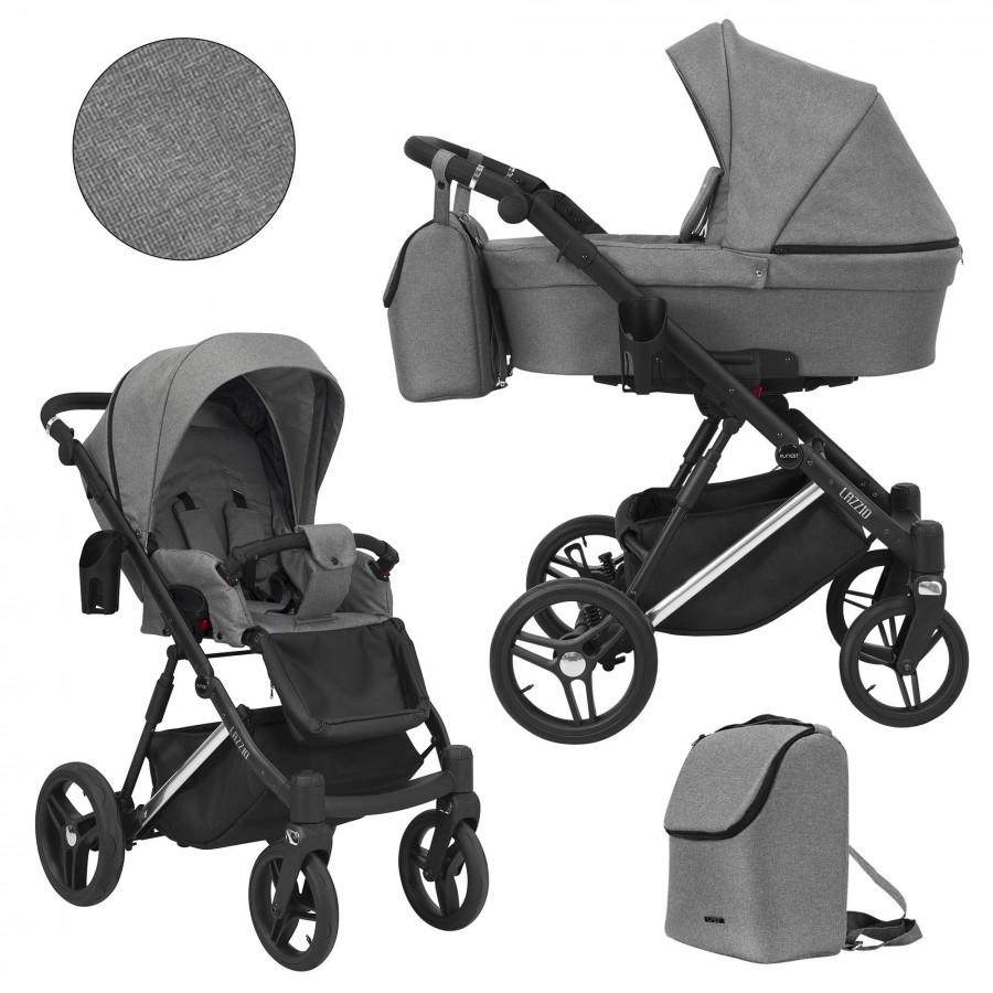 Kinderwagen Kunert Lazzio Premium Silber | Grau | 2 in 1 (Babywanne + Buggy)