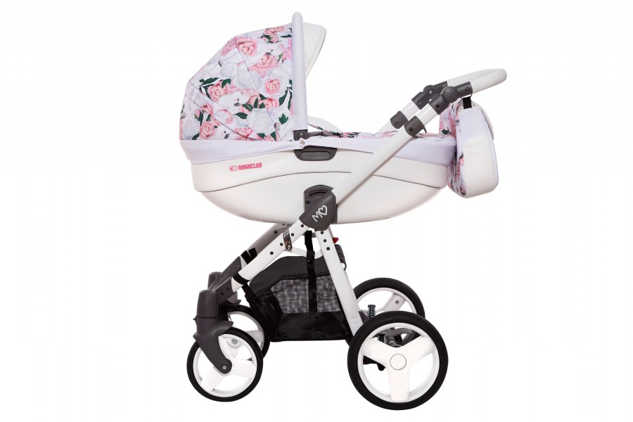 Babyactive Mommy Classic Kombi-Kinderwagen | 2 in 1 (Babywanne + Buggy) | 3 in 1 mit Babyschale (Autositz) | 4 in 1 mit Babyschale und Isofix Station | Pfingstrose