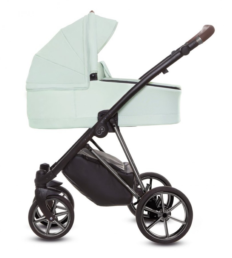 Babyactive Musse Ultra Kombi-Kinderwagen | 2 in 1 (Babywanne + Buggy) | 3 in 1 mit Babyschale (Autositz) | 4 in 1 mit Babyschale und Isofix Station | Minze | Rahmenfarbe: Chrom