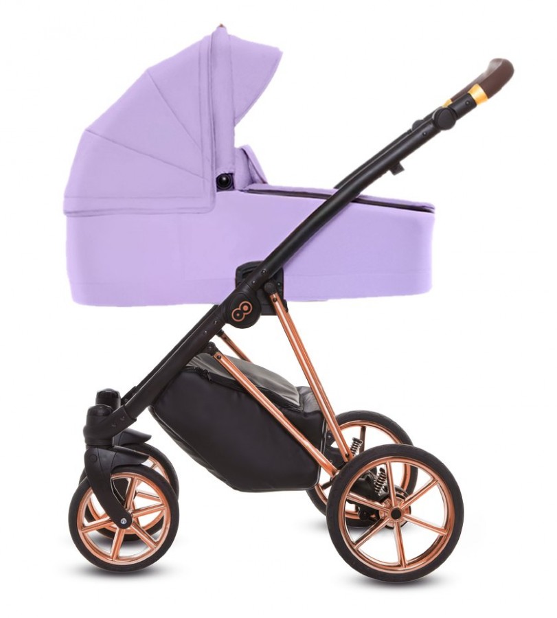 Babyactive Musse Ultra Kombi-Kinderwagen | 2 in 1 (Babywanne + Buggy) | 3 in 1 mit Babyschale (Autositz) | 4 in 1 mit Babyschale und Isofix Station | Flieder | Rahmenfarbe: Roségold