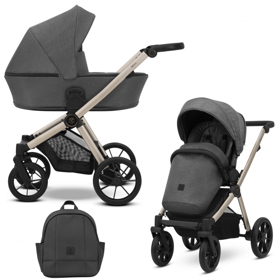 Kinderwagen Kunert Brav Champagner​ | Graphit | 2 in 1 (Babywanne + Buggy)