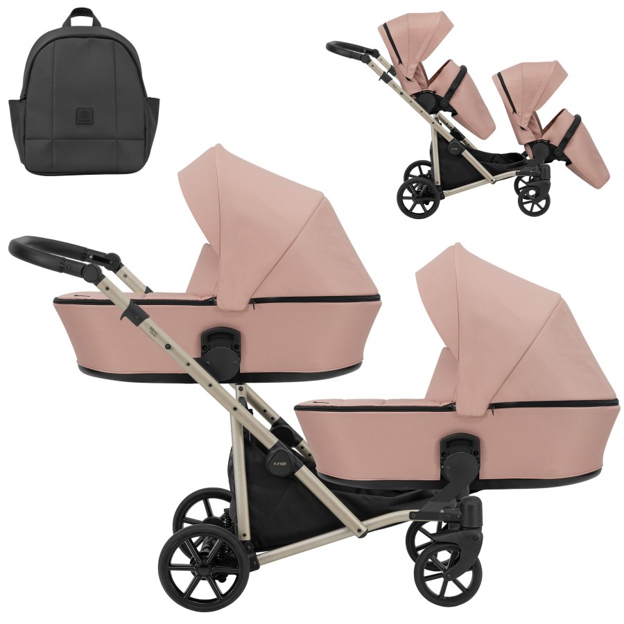 Kinderwagen Kunert Brav Champagner | Rosa | 2in1 (2x Babywanne, Sportsitz)
