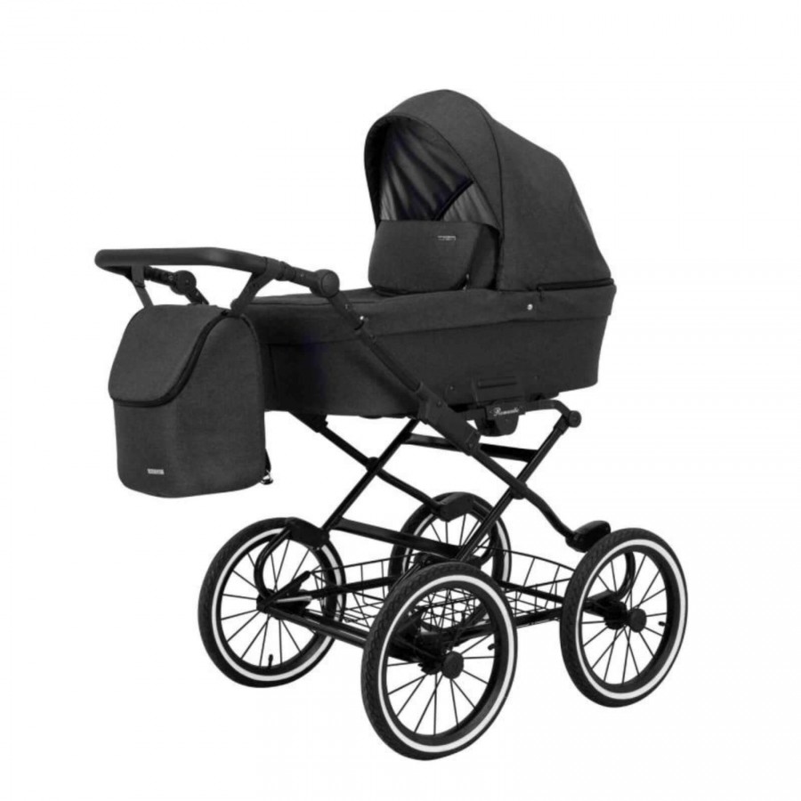 Kunert Romantic Premium Retro Kombi-Kinderwagen 04, Gestell Schwarz