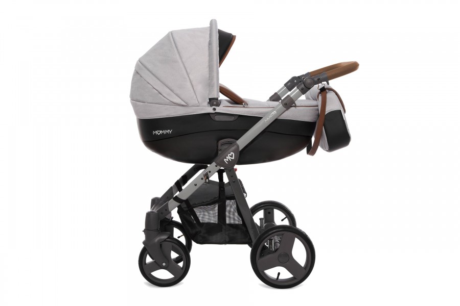 Babyactive Mommy Classic Kombi-Kinderwagen | 2 in 1 (Babywanne + Buggy) | 3 in 1 mit Babyschale (Autositz) | 4 in 1 mit Babyschale und Isofix Station | Grauer Stern