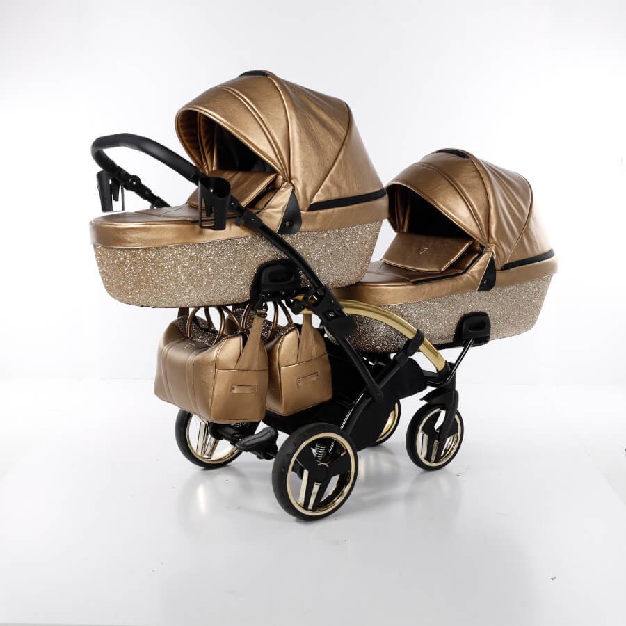 Junama Glitter Duo Slim Zwillingskinderwagen 01
