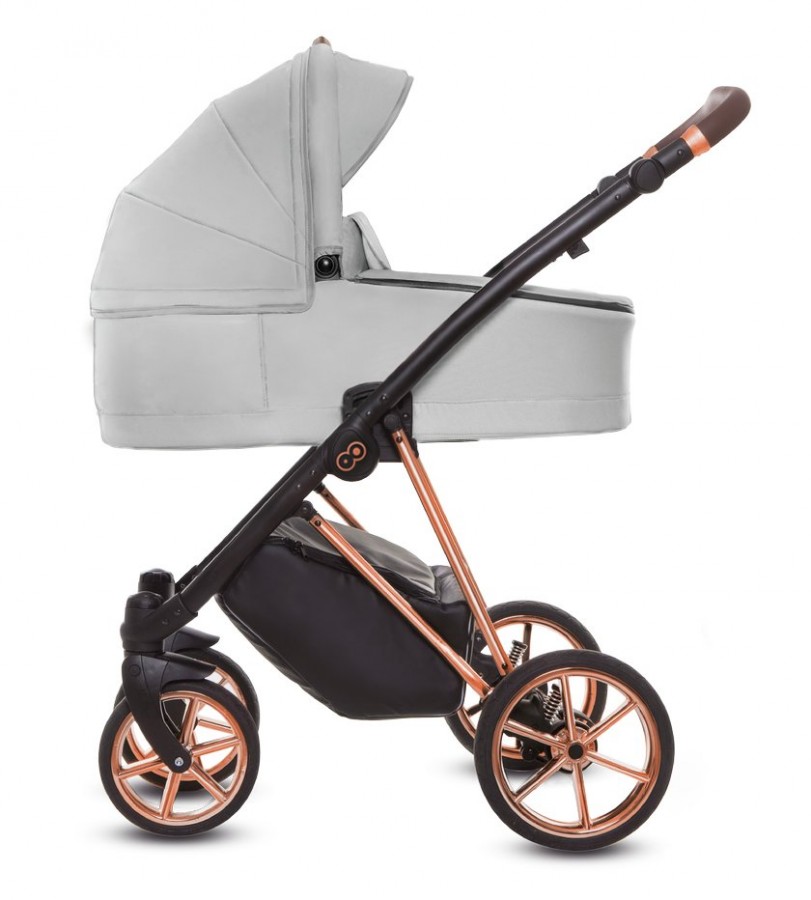 Babyactive Musse Ultra Kombi-Kinderwagen | 2 in 1 (Babywanne + Buggy) | 3 in 1 mit Babyschale (Autositz) | 4 in 1 mit Babyschale und Isofix Station | Zen | Rahmenfarbe: Roségold